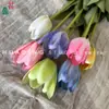 Flores de Tulipán de Colores Múltiples Estilo Europeo Abiertas a la Mitad Materiales y Accesorios DIY Hechos a Mano Pared de Flores para Bodas Arreglo Floral para Fotografía