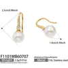 Brincos transfronteiriços requintados com microincrustação de zircônia super brilhante e pérola de concha, aço inoxidável banhado a ouro 18k, brincos elegantes franceses para o dia a dia de mulheres
