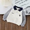 Moletom para Meninos Primavera e Outono 2025 Nova Roupa de Outono para Crianças Camisa Polo Bonita para Meninos Tops Esportivos de Manga Longa de Outono