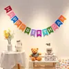 Ins Red Social macaron feliz cumpleaños banderines de tirar niños y niñas fiesta de bebé de un año decoración fondo de globos diseño