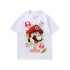 Marca de Moda Hip Hop Callejera Americana Camiseta Oversize de Lavado Viejo de Manga Corta para Hombre y Mujer con Estampado de Anime
