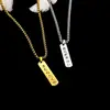 Colar Japonês Longo Personalizado em Aço Inoxidável Gravado com Plating a Vácuo 18K Colar com Nome Joias Personalizadas