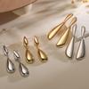 Aogu Moda Europeia e Americana Simples Cobre Banhado a Ouro Real Retrô Brincos de Gota de Água para Mulheres Nicho High-End Versátil Brincos Personalizados