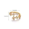Anel de Luz Geométrico Novo da Amazon com Zircônia Design de Luxo Banhado a Cobre Ouro 18K Anel Aberto Feminino Anel Vazado