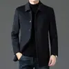 Abrigo de lana genuino de doble cara para hombre, cálido de invierno, estilo para mediana edad y personas mayores, chaqueta de negocios de alta gama para hombre, moderna
