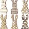 Amazon Transfronterizo Pascua de Primavera Retro Puntos de Polka Lazo Conejo Adornos de Madera para Escritorio Decoración Festiva