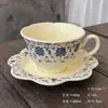 Juego de vajilla de cerámica vintage estilo francés con borde ondulado y diseños florales pintados a mano, juego de cuencos para sopa y fideos, platos y platos para uso doméstico