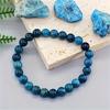 Ventas Directas de Fábrica Nueva Pulsera de Cuentas Redondas de Imitación de Apatito Azul Pulsera de Moda de Imitación de Apatito Azul Joyería Venta al por Mayor Transfronteriza