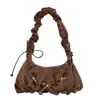 Bolso único y adorable plisado con forma de nube, nuevo bolso de hombro de moda 2026, dulce bolso de axila, bolso bandolera con lazo