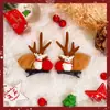 Horquilla Navideña Caliente Transfronteriza para Mujer con Cuernos de Reno y Terciopelo de Visón, Par de Lindos Accesorios para el Cabello, Decoración Navideña, Regalo