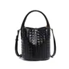 Bolso de Mano Nuevo Estilo Tejido a Mano Puro Moda Casual Versátil Bolso Cubo Lujo Ligero Simple Bolso de Hombro de Gama Alta