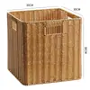 Cesta de almacenamiento de mimbre sintético ropa sucia juguetes bocadillos artículos varios cesta de almacenamiento tejida en bambú hogar sala de estar mueble de TV escritorio completo