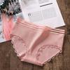 Ropa interior sexy de algodón acanalado de estilo coreano de cintura media para mujer, de colores caramelo, transpirable, estilo deportivo, ropa interior triangular femenina