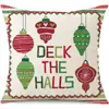 Juego de Fundas de Almohada Transfronterizas para Navidad Europea y Americana, Funda para Cojín de Sofá de Sala de Estar, Funda para Almohada de Cintura con Reno Papá Noel Árbol, Suministro de Fábrica