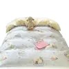 Juego de ropa de cama de tres piezas de algodón para dormitorio estudiantil de cama individual, funda de edredón de algodón puro con diseño de dibujos animados, sábana plana y sábana bajera, nuevo modelo 2026