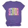 Amazon eBay sitio independiente casual cómodo elegante mujer mayor 2027 camiseta de manga corta con cuello redondo a rayas