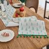 Yimanqi Yun Caminho de Mesa Estampado Bandeira de Mesa Decorativa de Natal Verde Dourado Folha de Ouro Mesa de Centro Gabinete de TV Tapete de Chá Retangular Fábrica