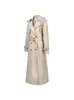 Gabardina Larga Estilo Británico Talla Plus para Mujeres Ligeramente Gorditas, Doble Botonadura, Elegante, con Cinturón, Corte Entallado, Estilo Europeo y Americano