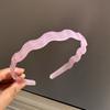 Faixa de Cabelo Ondulada Antiderrapante Colorida de Gelatina Transparente, Faixa para Lavar o Rosto com Botão, Acessório de Cabelo Simples Versátil para Sair