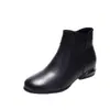 Botines Bajos de Piel Suave Nuevos para Mujer, Otoño/Invierno 2026, Calentitos con Terciopelo, Antideslizantes, para Madres de Mediana Edad y Mayores, Botas de Piel con Suela Suave