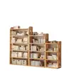 Estantería de madera maciza, estante de almacenamiento de pie, gabinete integrado de pared, armario de almacenamiento, estantería para niños/estudiantes, armario de almacenamiento para el hogar