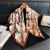 Bufanda Cuadrada Grande de Seda con Nuevo Patrón Geométrico Floral Diagonal Estilo Coreano Bufanda Shawl para la Cabeza con Estampado de Moda de Seda Imitación a Prueba de Polvo para Mujeres