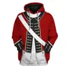 Sudadera con capucha y estampado digital 3D de uniforme militar europeo y americano transfronterizo, abrigo de cosplay