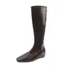 916-1 Botas de Mujer con Caña Ancha para Piernas Gruesas, Botas de Caballero con Cuña Oculta de Tacón Alto, Botas Altas de Talla Grande para Mujer
