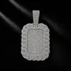 Hip Hop Europeo y Americano Aleación Full Diamante Placa de Perro Colgante Cuadrado Personalidad Tendencia Accesorios de Joyería para Hombres Venta al por Mayor Transfronteriza