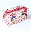 Bolsa de Cosméticos Transparente Impermeable Estilo Coreano Ins Hyuna con Flores para Mujer Portátil de Gran Capacidad para Niña Almacenamiento de Viaje Neceser
