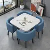 Conjunto Simples de Mesa e Cadeiras para Recepção de Negócios Uma Mesa Quatro Cadeiras Recepção Casual Mesa Redonda Pequena Área de Descanso Loja Mesa de Jantar
