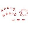 Uñas para niña Rojo cereza lindo y color de contraste blanco con uña nicho Uña de vestir linda Uña de vestir linda Venta al por mayor Acabado 24 piezas
