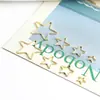 Accesorios de joyería DIY, pendientes de estrella de cinco puntas con forma geométrica de oro real que no se decoloran, material para pendientes, colgante