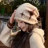 Gorro Holgado Versátil de Estrella con Cordón para Otoño e Invierno Tendencia Nuevo Gorro de Lana Tejido
