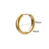 Pendientes de Aro Brillantes del Círculo Europeo y Americano Simples y de Moda Acero Inoxidable Oro Real 18K Pendientes de Aro Pendientes de Nicho Joyería