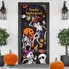 Bestseller transfronterizo de Amazon: Cortina de puerta de Halloween con estampados de alta definición de calabaza, calavera y murciélago, un colgante decorativo festivo para puerta