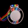 Medalla redonda hueca en blanco personalizada para niños estudiantes medalla de honor juegos de maratón metal listado mayoreo