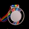 Medallas Redondas Huecas en Blanco Hechas a Medida de Fábrica para Competiciones de Maratón, Medallas Metálicas de Honor para Niños y Estudiantes