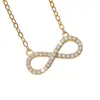 Bestseller Transfronteiriço: Colar Infinito Amor Símbolo do Infinito com Coração Torcido em Diamante, Colar Feminino Elegante e Versátil