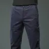 Pantalones Casuales para Hombre de Primavera y Otoño sin Planchar, de Pierna Recta Ajustada, Pantalones Largos Negros Sencillos, Versátiles para Comercio Transfronterizo