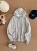 En Stock Al* Primavera/Otoño Yoga Deportivo Casual Holgada Cremallera Sudadera con Capucha Versátil para Mujer Cárdigan Chaqueta de Pareja