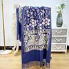 Bufanda de Estilo Étnico Xinjiang Qinghai para Mujer Chal Grueso Bordado Otoño e Invierno Versátil Doble Propósito Cachemira Capa Larga