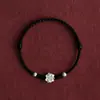 Pulsera Trenzada Roja de Anémona de Moda para Hombres y Mujeres, Mejores Amigos, Parejas, Año del Zodiaco Pulsera Trenzada Hecha a Mano Regalo