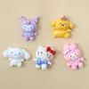 Guantes de Dibujos Animados de Cinco Dedos con Forro de Felpa para Niños, Funda para Teléfono de Pegamento Cremoso DIY Kuromi, Accesorios de Resina Hechos a Mano