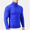 Suéter de Punto Cálido de Cuello Alto para Hombre Otoño/Invierno Estilo Coreano Ajuste Delgado Color Sólido Pulóver Ropa Interior de Punto