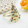 Anillos de servilleta navideños de moda transfronterizos de comercio exterior europeos y americanos, anillos de servilleta de árbol de Navidad con pedrería, fabricante de clips para servilletas de árbol de Navidad