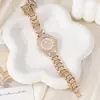 1 peça-Relógio de Pulso Feminino Quartz Casual Elegante All-Star Zircônia Fina Brilhante Relógios Mecânicos Femininos Moda Dobrável Fivela de Relógio