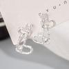 Nuevos Pendientes de Textura Doble Corazón de Nicho 2024, Pendientes Versátiles de Moda de Alta Gama, Pendientes de Botón de Moda Dongdaemun para Mujer