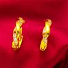 Pendientes de oro y arena vietnamita para niñas, pendientes de diamantes con punta, joyería con giro, pendientes de mujer, joyería transfronteriza al por mayor