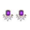 Pendientes de aleación de diamantes estilo corte retro de moda transfronteriza europea y americana para mujer, joyería de lujo ligera y de alta gama para las orejas, al por mayor